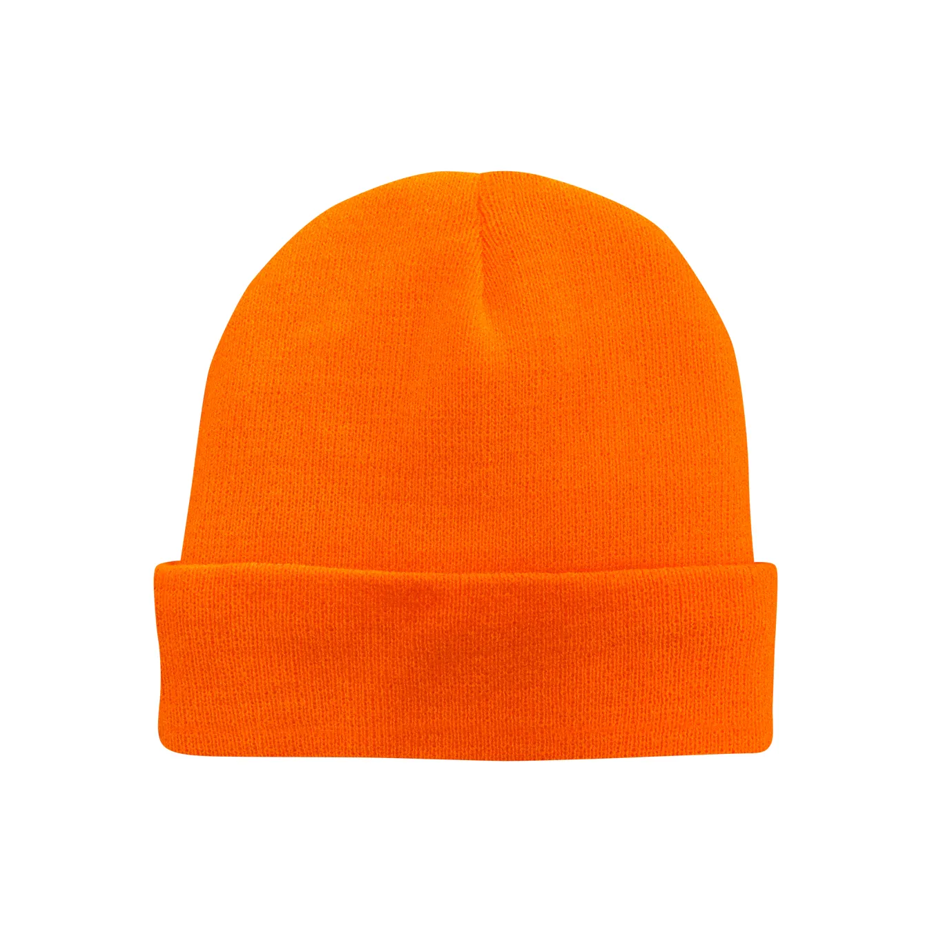 Knitted Turned Up Beanie Hat: In 100% Acrylic Knit